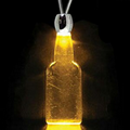 Light Up Necklace - Acrylic Flat-Faced Bottle Pendant - Amber